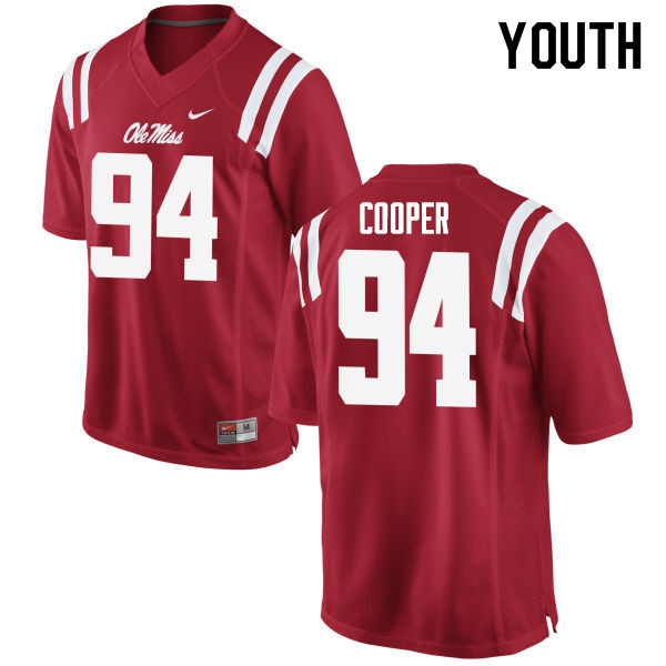 Youth #94 Jack Cooper Ole Miss Rebels College Football Jerseys Sale-Red